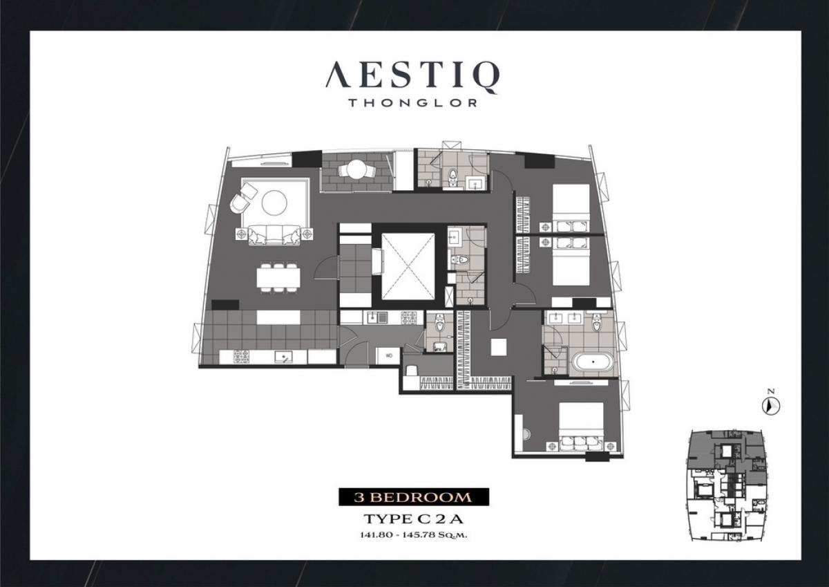 Sale DownCondoSukhumvit, Asoke, Thonglor : Selling down payment Aestiq Thonglor size 152.27 Sq.m 3 bed 3 bath only 53,000,000 contact 086-795-9997 (Jimmy)