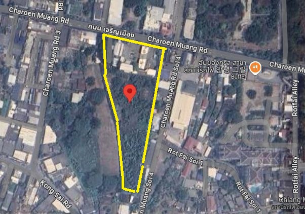 ขายที่ดินเชียงใหม่ : เปิดประมูลขายที่ดิน ถ.เจริญเมือง อ.เมืองเชียงใหม่ - ทำเลทองเหมาะแก่การทำธุรกิจ