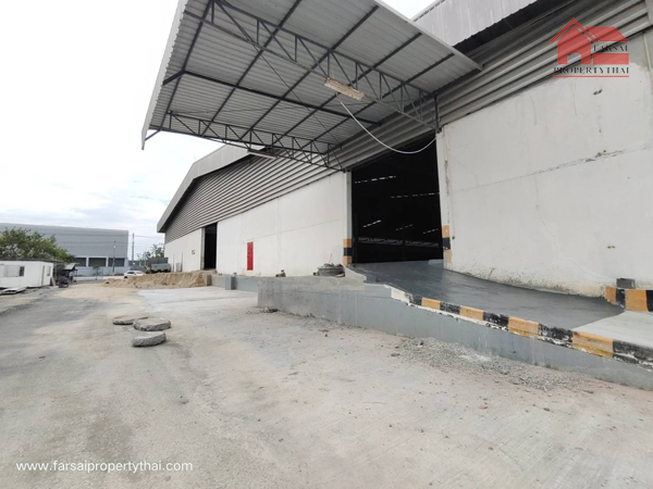 For RentFactoryPattaya, Bangsaen, Chonburi : Factory/warehouse building for rent, area 8 rai, usable area 6,480 sq m (purple area), can apply for Factory Registration Certificate 4, Bangna-Trad Road, Bang Pakong, rental price 907,200 baht/month