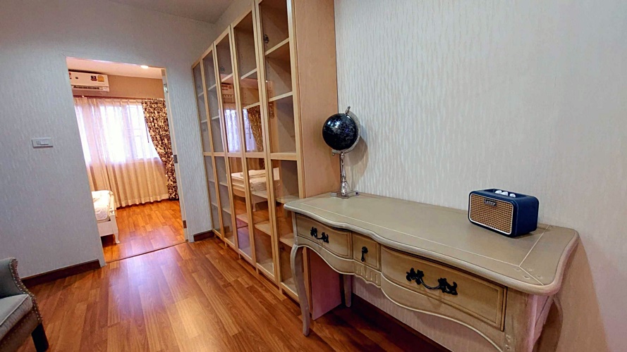 For RentTownhomePattanakan, Srinakarin : For rent: 3-storey townhouse (corner house), The Exclusive Village, Phatthanakan 44, Suan Luang, vacant and ready to move in (N.1495)