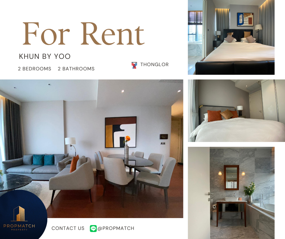 For RentCondoSukhumvit, Asoke, Thonglor : Condo for rent✨ Khun By Yoo (2 bedrooms, 82 sq m.) Beautifully decorated room with furniture