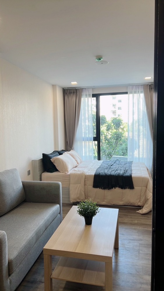For RentCondoPathum Thani,Rangsit, Thammasat : Condo for rent, Cave Embrio 1 BEDROOM 9,000 baht/month, Building B, 2nd floor, room size 25.10 sq m, new room, fully furnished, ready to move in