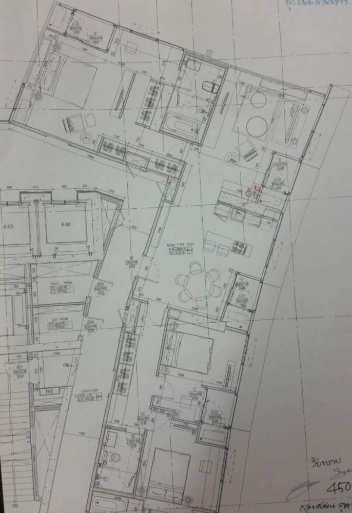 For SaleCondoSukhumvit, Asoke, Thonglor : For sale: Luxury penthouse, corner unit, decorated in French style, The Lumpini 24 project, Sukhumvit Soi 24, high floor, beautiful view, Chao Phraya River view