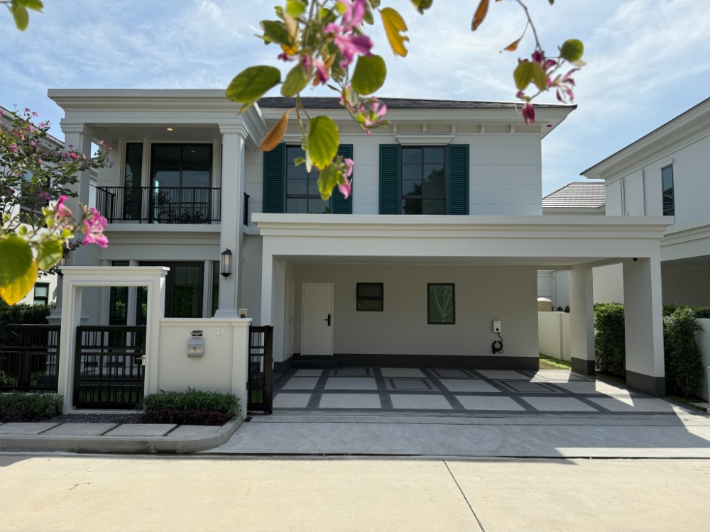 For RentHouseBangna, Bearing, Lasalle : Single house for rent, Setthasiri Bangna Km.10, 5 air conditioners, no furniture, 4 bedrooms, 4 bathrooms, rental price 160,000 baht per month