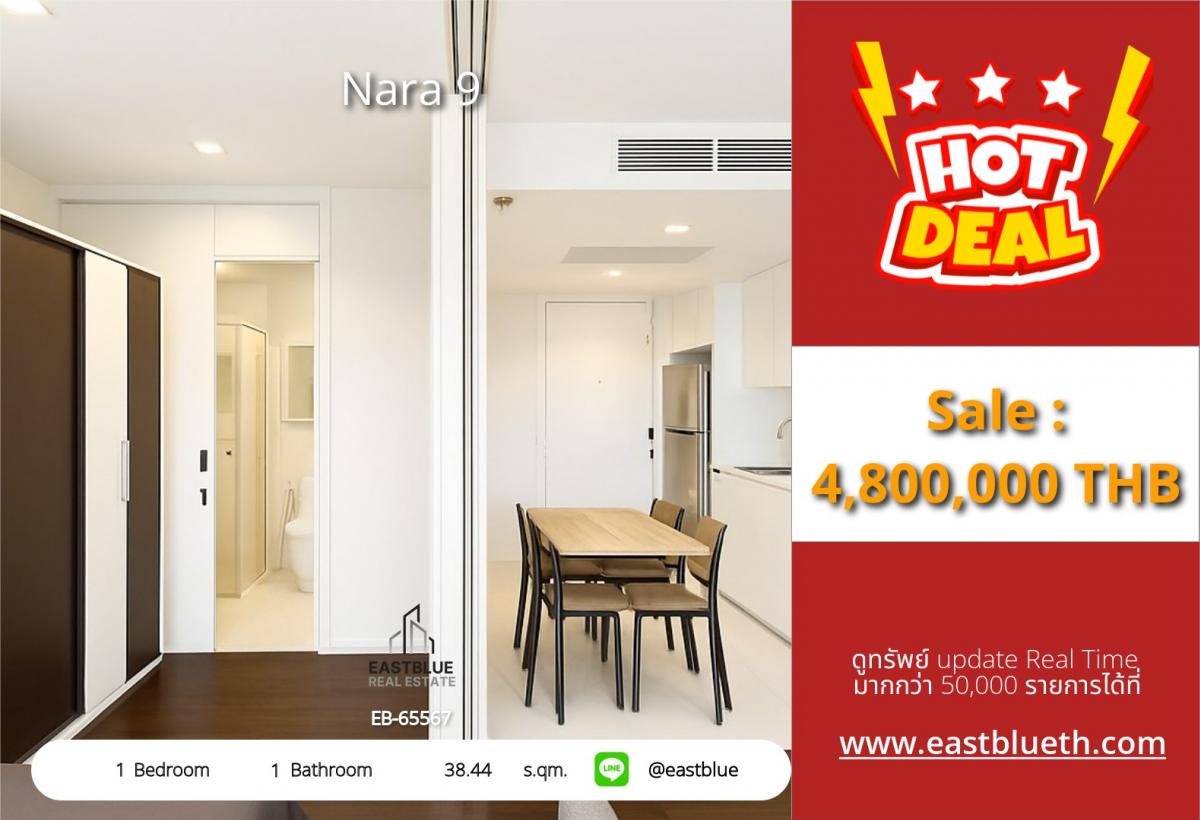 ขายคอนโดสาทร นราธิวาส : 06/02/2026, รวมค่าโอนใกล้ BTS ช่องนนทรี! คอนโด Nara 9 1 ห้องนอน ราคาเพียง 4.8 ล้าน พักผ่อนพร้อมสิ่งอำนวยความสะดวกครบครัน ฟิตเนส-สระว่ายน้ำรอคุณอยู่!