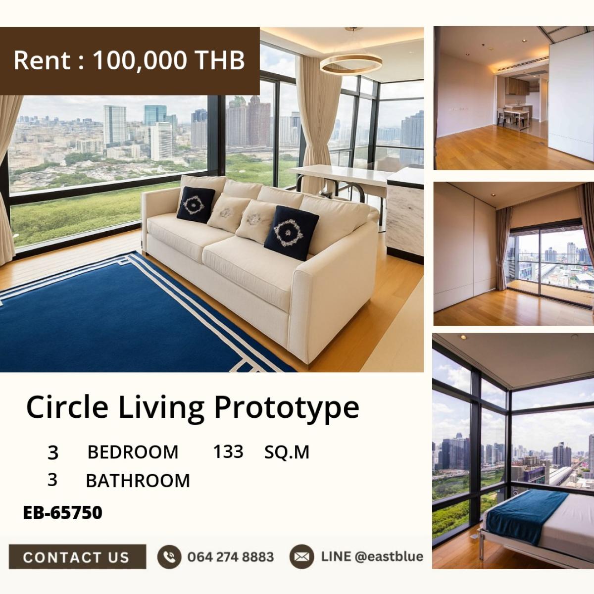 For SaleCondoRama9, Petchburi, RCA : 03/04/2026, Luxury premium 3-bedroom, 3-bathroom near BTS Phetchaburi
For sale at 25.9 million or rent at 100,000 baht/month at Circle Living Prototype! 0642748883