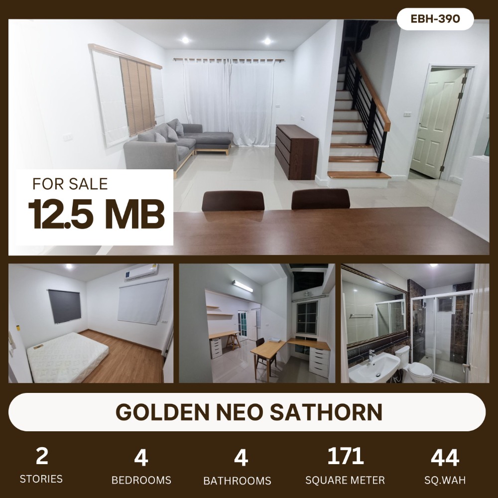For SaleBang kae, Phetkasem : For sale: Golden Neo Sathorn semi-detached house, London style, pets allowed
