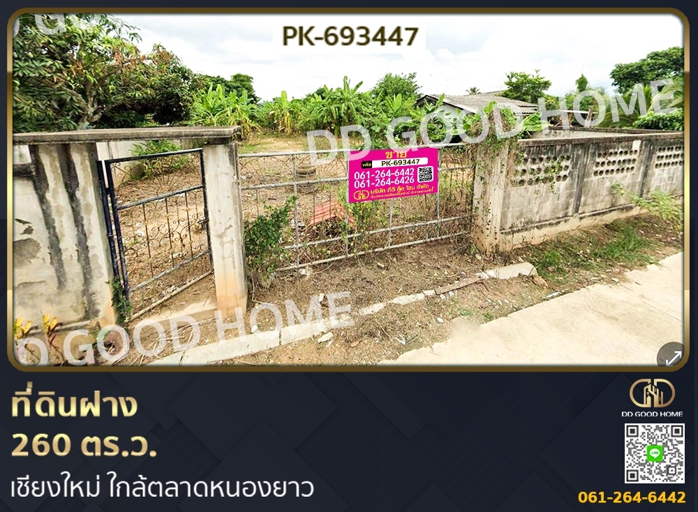For SaleLandChiang Mai : Land in Fang for sale 260 sq w, Chiang Mai, near Nong Yao Market.