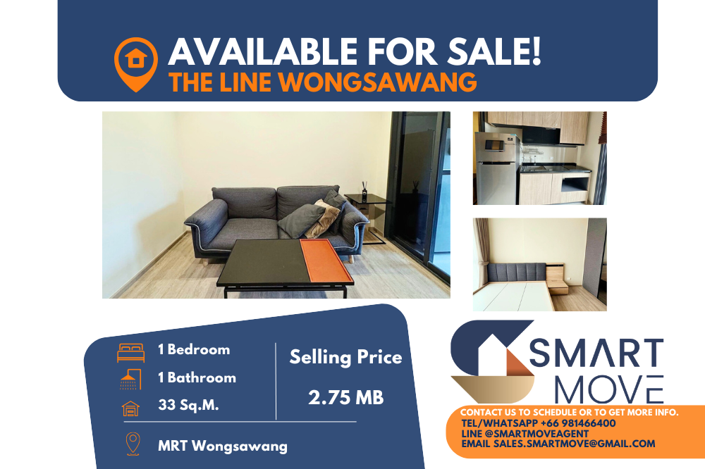 ขายคอนโดบางซื่อ วงศ์สว่าง เตาปูน : 🔥สำหรับขาย !! 🔥Code C20241200039.......The Line Wongsawang, 1 ห้องนอน, 1 ห้องน้ำ, ชั้นสูง 27+, แต่งครบ, ราคาพิเศษ!!📢📢