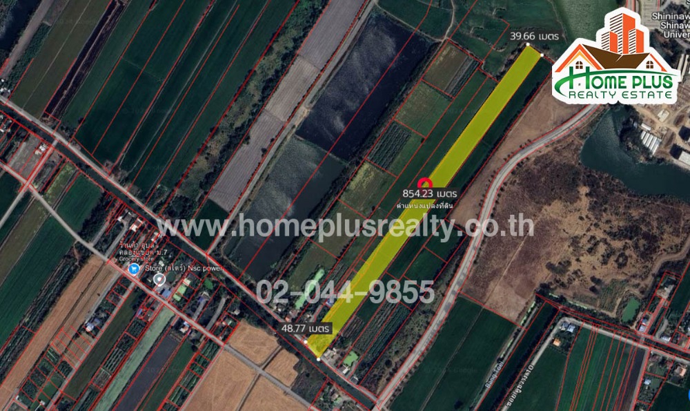 For SaleLandPathum Thani,Rangsit, Thammasat : Land in Soi Chinnawat University, Lat Lum Kaeo District, Pathum Thani, area 20 rai 1 ngan 63 square wa.