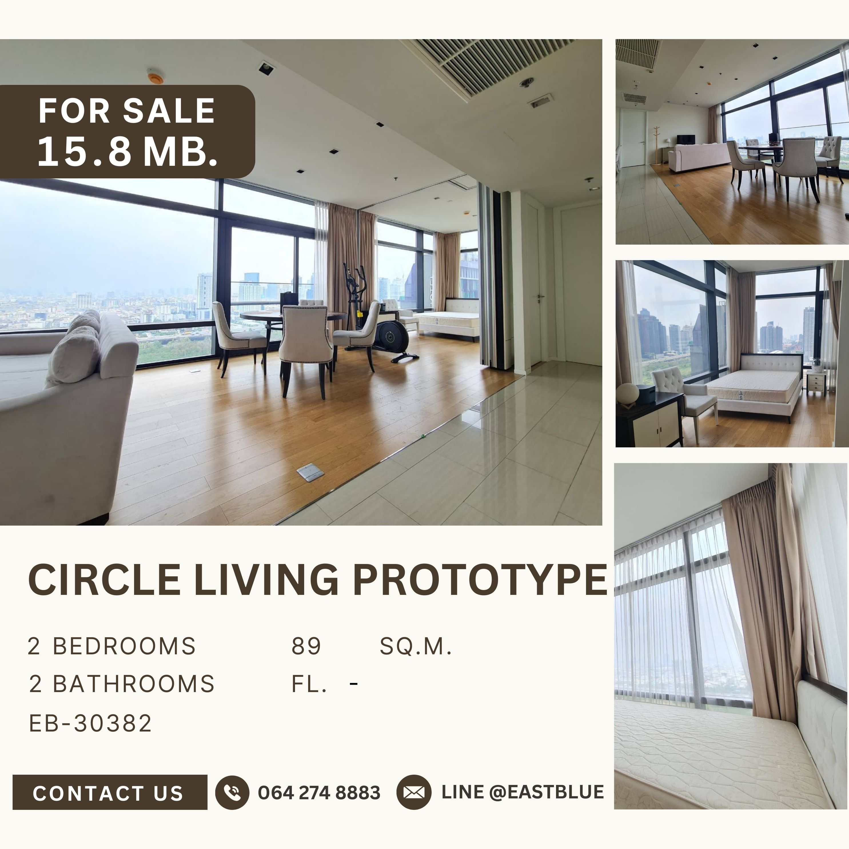 For SaleCondoRama9, Petchburi, RCA : For sale: Circle Living Prototype, beautifully decorated corner room, open view, near MRT Phetchaburi