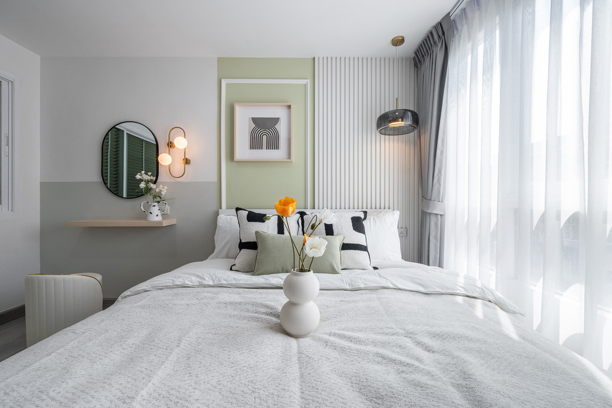 For SaleCondoKaset Nawamin,Ladplakao : Corner room, complete with furniture and appliances⭐Premsiri Boutique Park (Premsiri Boutique Park)