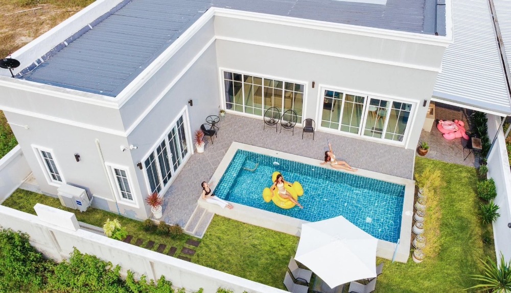 For SaleCha-am Phetchaburi : For sale: Pool villa, Cha-am, area 100 sq m, mountain view, fresh air, close to nature