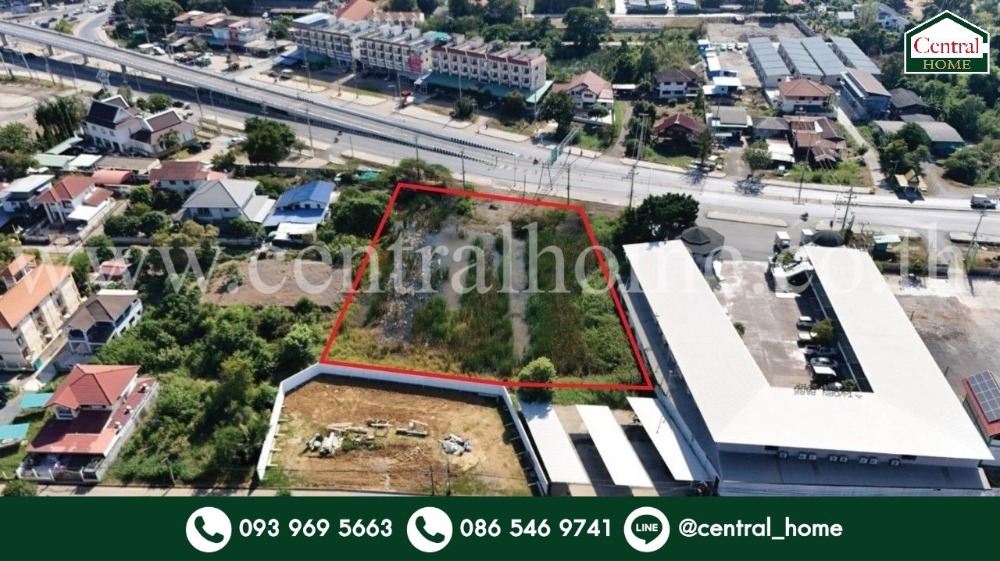 For SaleLandAyutthaya : Vacant land 2 rai 2 ngan, Bang Pa-in, Ayutthaya, next to the main road