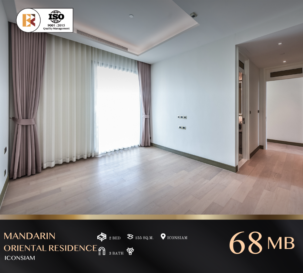 For SaleCondoWongwianyai, Charoennakor : Mandarin Oriental Residence: Elegance by the Chao Phraya, Only 68M