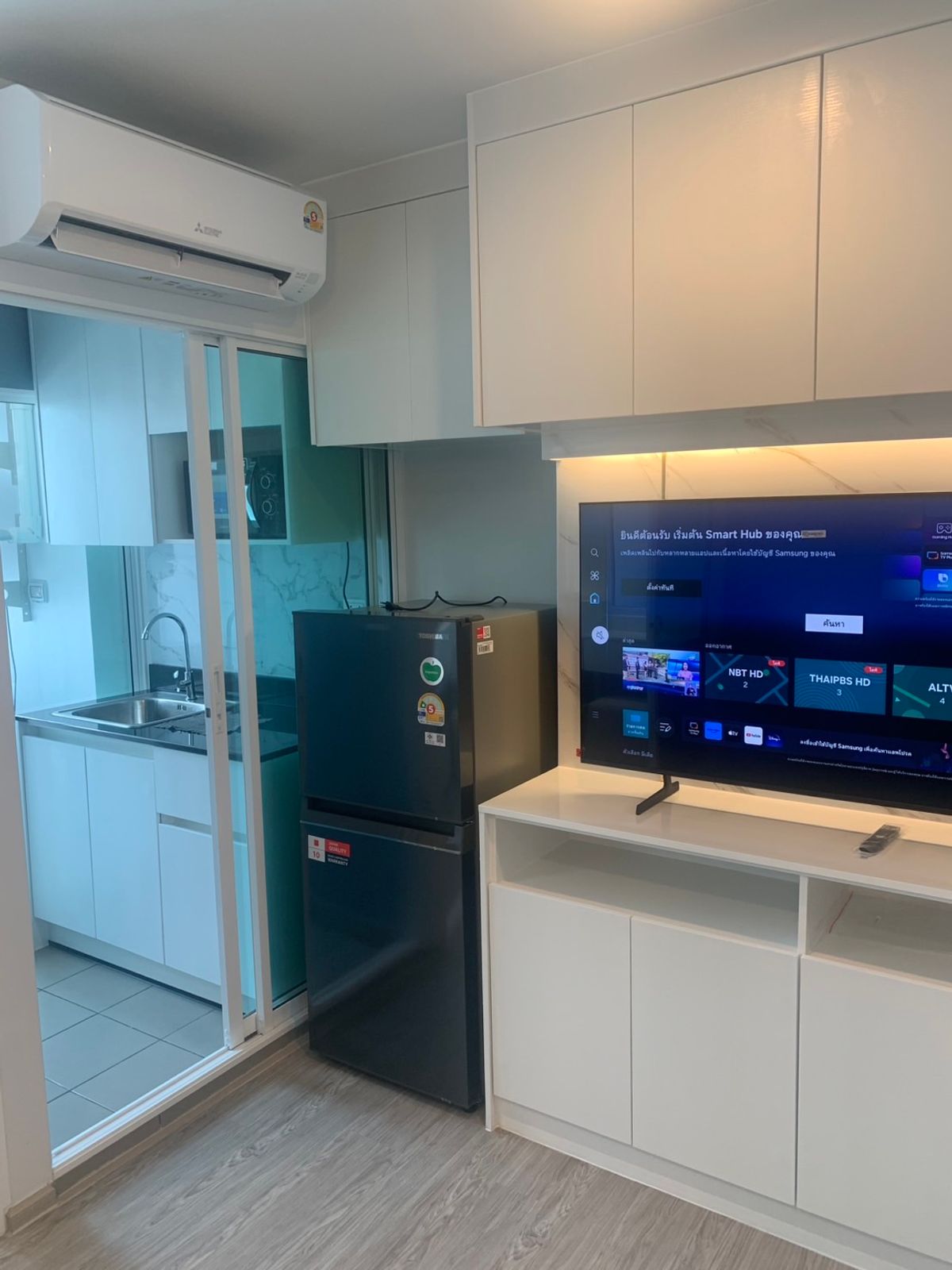 For RentCondoBangna, Bearing, Lasalle : Condo for rent, Regent Home Bangna, Building A, 14-16th floor, built-in, luxurious throughout the room, open view, very beautiful, rental price 11,000 baht