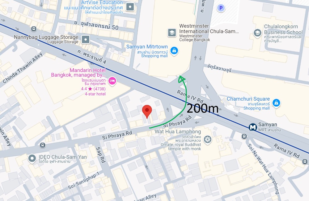 ขายอาคารพาณิชย์สยาม จุฬา สามย่าน : ขายอาคารพาณิชย์ ริมถนน สี่พระยา ใกล้ MRT สามย่าน สามย่านมิตรทาวน์ ม. จุฬา เพียง 200ม เป็นทำเลที่มีผู้อยู่อาศัยหนาแน่นและมีรถผ่านจำนวนมาก เหมาะทำการค้า AirBnB hostel ออฟฟิศ โชว์รูม ศูนย์ฝึกอบรม คาเฟ่ ค้าขาย ทำเลดี