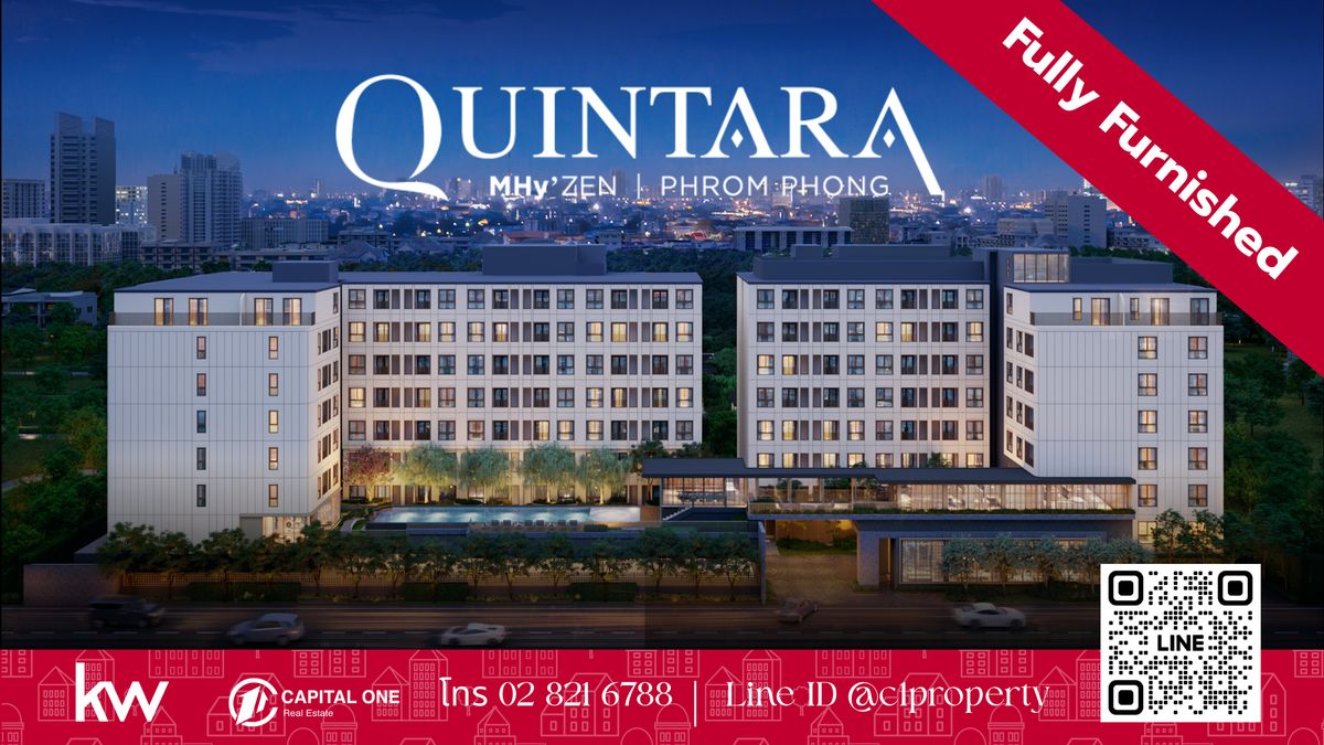 For SaleCondoSukhumvit, Asoke, Thonglor : 🌟 Condo for sale Quintara Mhy'ZEN Phrom Phong 🌇 Price 3,580,000 baht 📐 Size 23 sq m. 🏢 8th floor 🪟 Good view