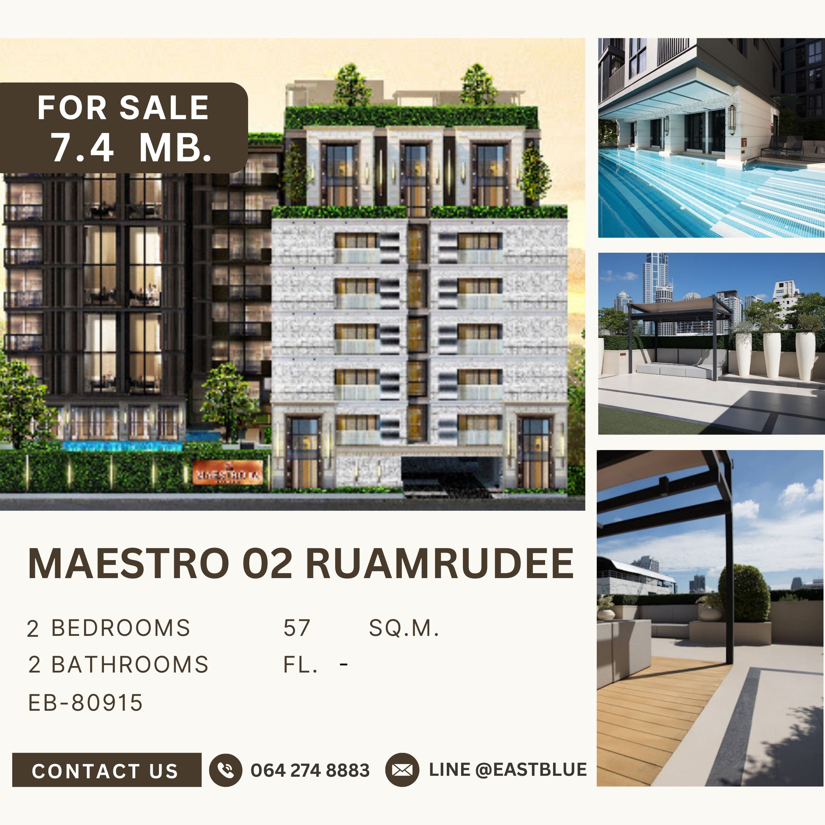 ขายคอนโดวิทยุ ชิดลม หลังสวน : Maestro 02 Ruamrudee ขาย 2 ห้องนอน เลี้ยงสัตว์ได้ 7.4 MB.
