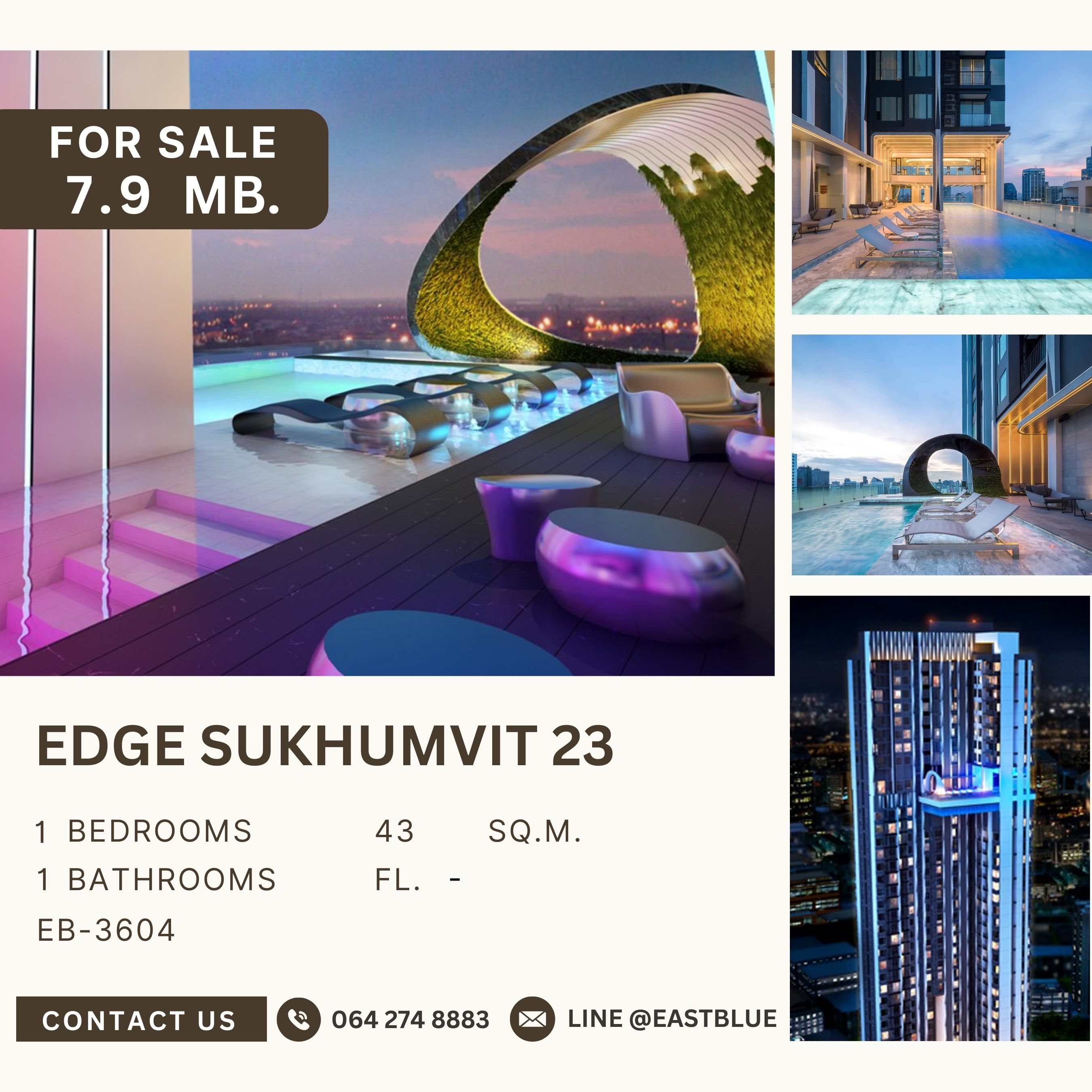 ขายคอนโดสุขุมวิท อโศก ทองหล่อ : EDGE SUKHUMVIT 23 ใกล้ BTS อโศก และ MRT สุขุมวิท เป็นจุด Interchange ตัวทำเลถือเป็นย่าน CBD ที่สำคัญของกรุงเทพฯแห่งหนึ่ง มีแหล่งอำนวยความสะดวกครบครัน ห้องมุม หายาก ราคาดี คุ้มค่า