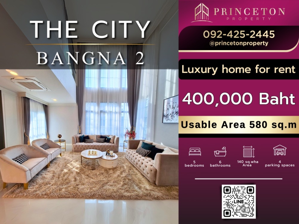 For RentHouseBangna, Bearing, Lasalle : Luxury house for rent The City Bangna 2 fully furnished
