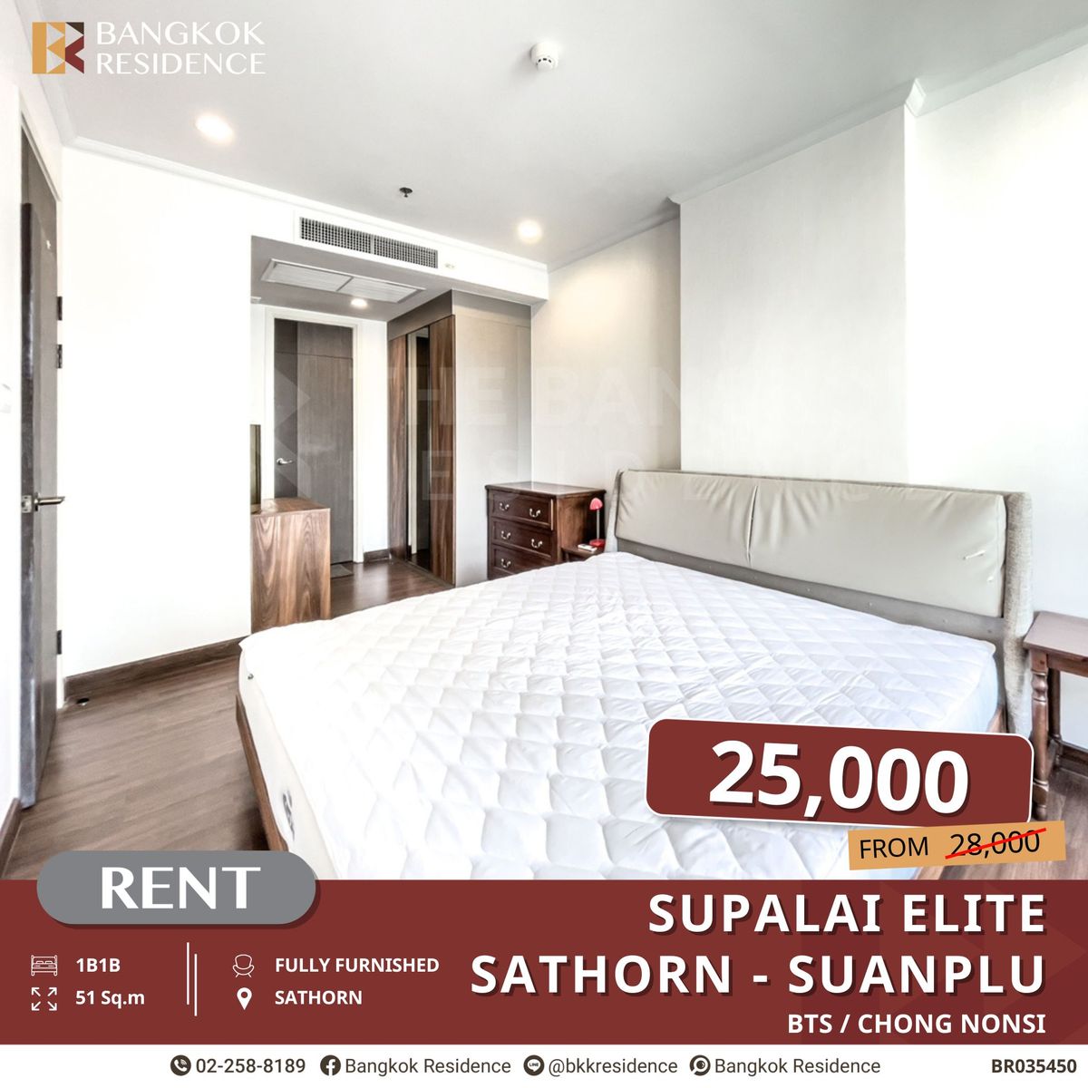 ให้เช่าคอนโดสาทร นราธิวาส : Supalai Elite Sathorn - Suanplu ยูนิตพร้อมอยู่ ทำเลศักยภาพ ใกล้ BTS ช่องนนทรี