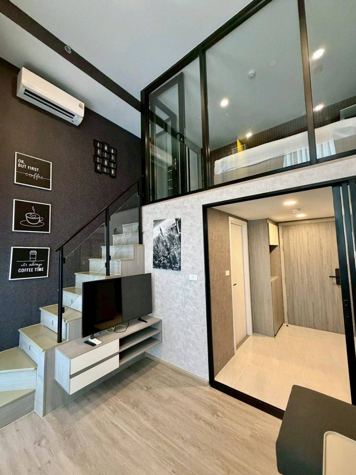 For RentCondoRattanathibet, Sanambinna : 2-storey duplex room near MRT Nonthaburi 1 intersection