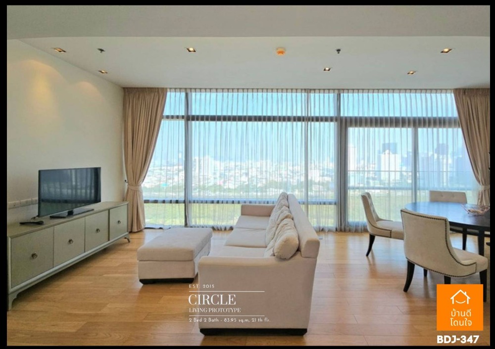 For SaleCondoRama9, Petchburi, RCA : Special promotion, Luxury corner condo, beautiful Circle Living Prototype (83.95 sq m.), 2 bedrooms, 2 bathrooms, Panoramic View, near MRT Phetchaburi, only 800 m.
