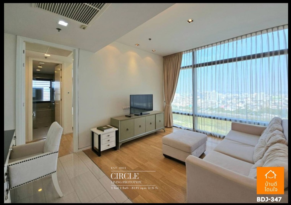 For SaleCondoRama9, Petchburi, RCA : Special promotion, Luxury corner condo, beautiful Circle Living Prototype (83.95 sq m.), 2 bedrooms, 2 bathrooms, Panoramic View, near MRT Phetchaburi, only 800 m.