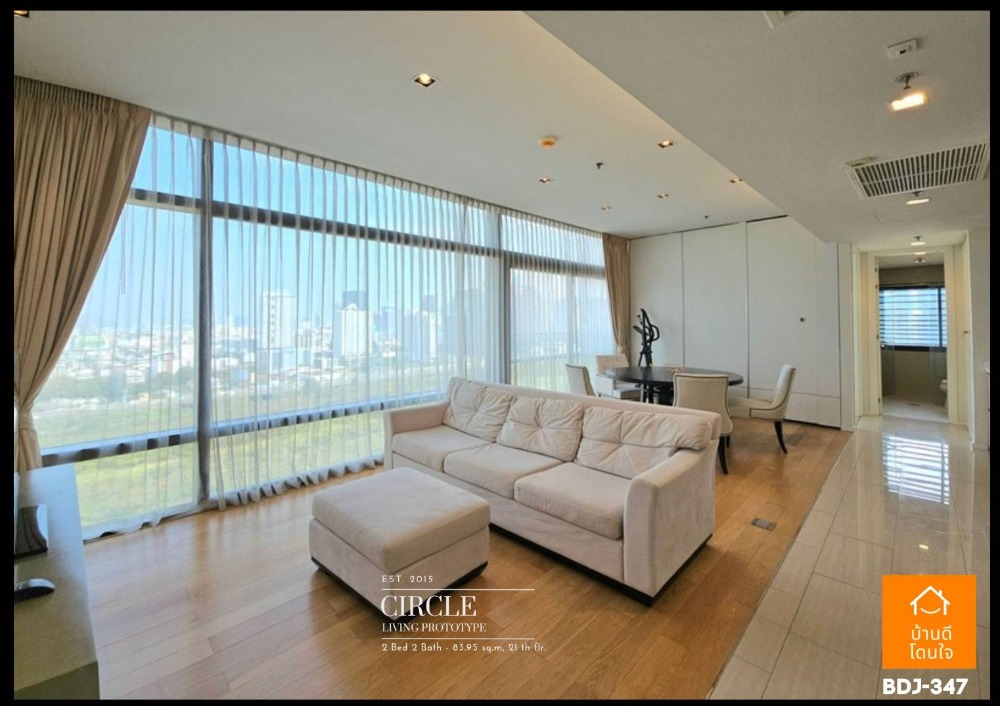 For SaleCondoRama9, Petchburi, RCA : Special promotion, Luxury corner condo, beautiful Circle Living Prototype (83.95 sq m.), 2 bedrooms, 2 bathrooms, Panoramic View, near MRT Phetchaburi, only 800 m.