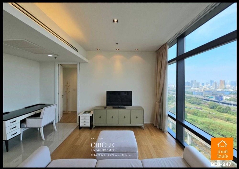 For SaleCondoRama9, Petchburi, RCA : Special promotion, Luxury corner condo, beautiful Circle Living Prototype (83.95 sq m.), 2 bedrooms, 2 bathrooms, Panoramic View, near MRT Phetchaburi, only 800 m.