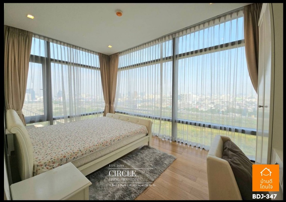 For SaleCondoRama9, Petchburi, RCA : Special promotion, Luxury corner condo, beautiful Circle Living Prototype (83.95 sq m.), 2 bedrooms, 2 bathrooms, Panoramic View, near MRT Phetchaburi, only 800 m.