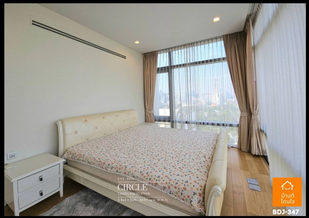 For SaleCondoRama9, Petchburi, RCA : Special promotion, Luxury corner condo, beautiful Circle Living Prototype (83.95 sq m.), 2 bedrooms, 2 bathrooms, Panoramic View, near MRT Phetchaburi, only 800 m.