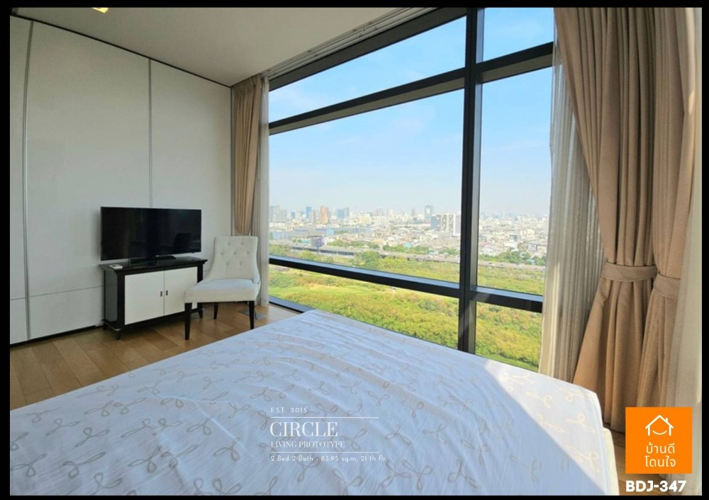For SaleCondoRama9, Petchburi, RCA : Special promotion, Luxury corner condo, beautiful Circle Living Prototype (83.95 sq m.), 2 bedrooms, 2 bathrooms, Panoramic View, near MRT Phetchaburi, only 800 m.