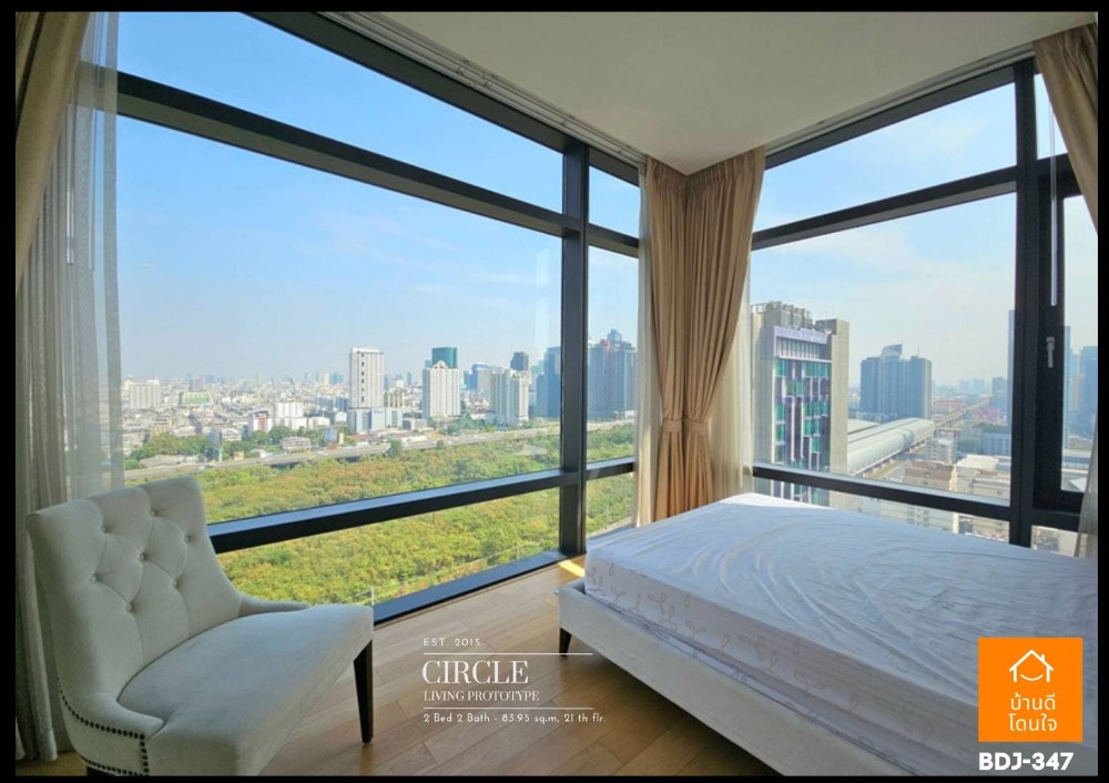 For SaleCondoRama9, Petchburi, RCA : Special promotion, Luxury corner condo, beautiful Circle Living Prototype (83.95 sq m.), 2 bedrooms, 2 bathrooms, Panoramic View, near MRT Phetchaburi, only 800 m.