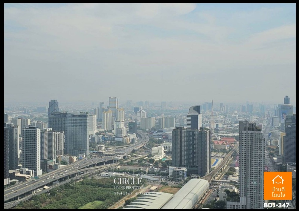 For SaleCondoRama9, Petchburi, RCA : Special promotion, Luxury corner condo, beautiful Circle Living Prototype (83.95 sq m.), 2 bedrooms, 2 bathrooms, Panoramic View, near MRT Phetchaburi, only 800 m.