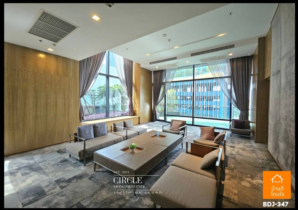 For SaleCondoRama9, Petchburi, RCA : Special promotion, Luxury corner condo, beautiful Circle Living Prototype (83.95 sq m.), 2 bedrooms, 2 bathrooms, Panoramic View, near MRT Phetchaburi, only 800 m.