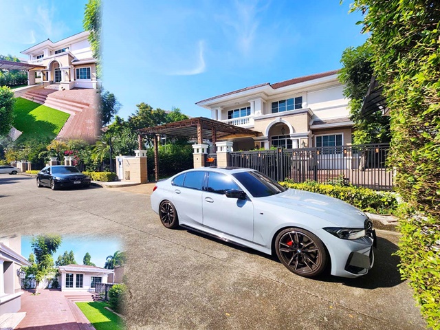 For RentHouseNawamin, Ramindra : MRT PinkLine Ladplakhao 100m. BigC Ram Intra 100m.2-storey luxury mansion Ban Ladawan on the main ro