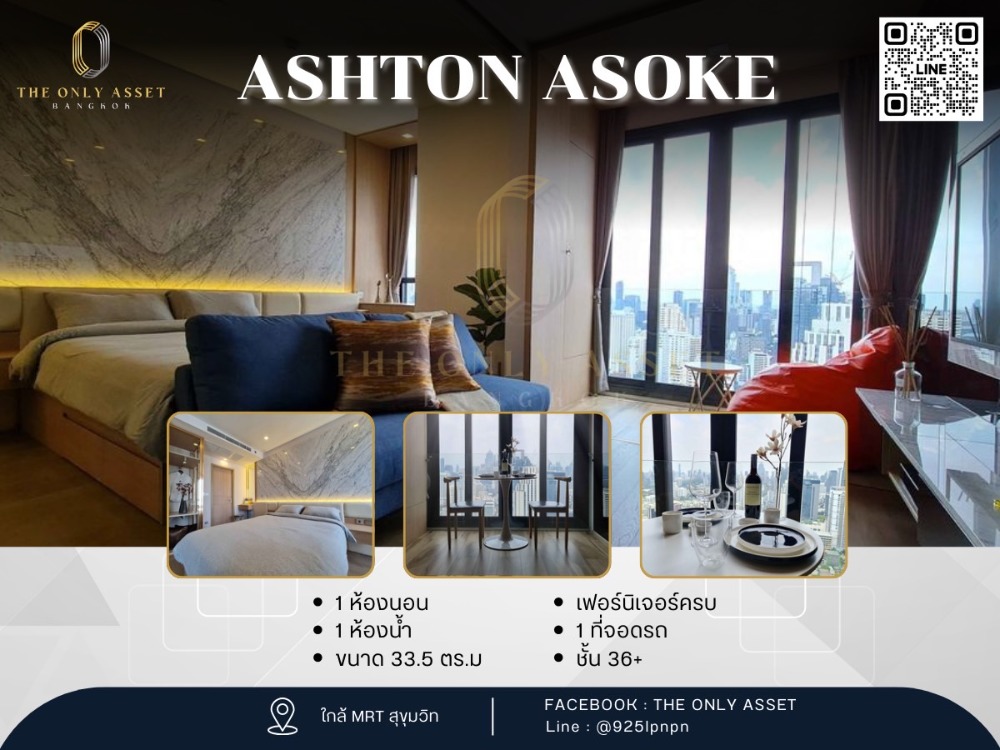 For RentCondoSukhumvit, Asoke, Thonglor : ✨️ Condo for rent, beautifully decorated, ready to move in ✨ Ashton Asoke