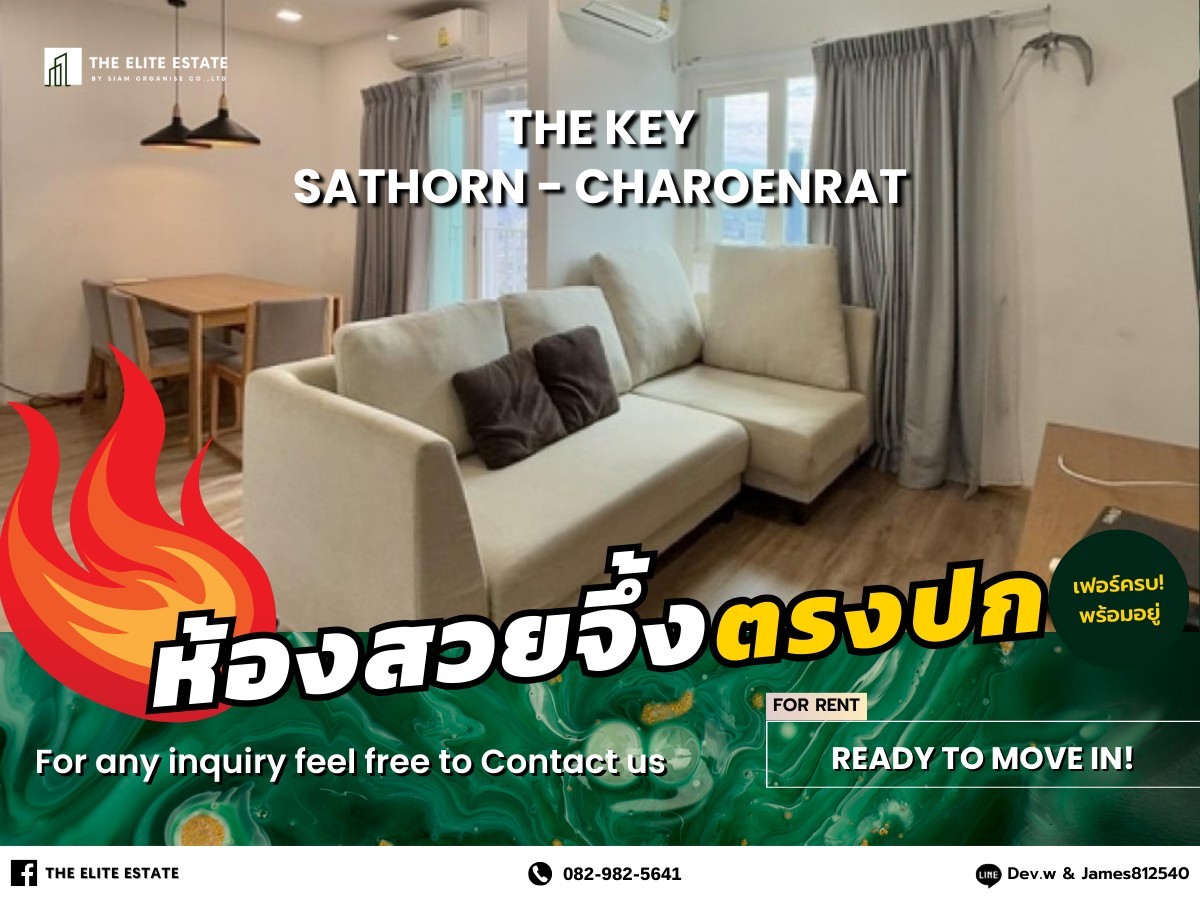 For RentCondoSathorn, Narathiwat : 🐲🍀 Nice room for rent 🐲🍀 THE KEY SATHORN - CHAROENRAT