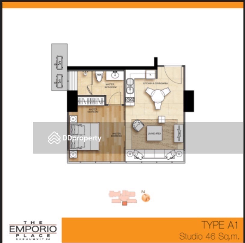 For SaleCondoSukhumvit, Asoke, Thonglor : For sale Condo The Emporio place 24 high floor (S03-1560)