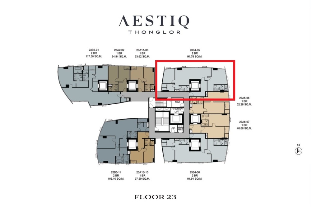 ขายดาวน์คอนโดสุขุมวิท อโศก ทองหล่อ : AESTIQ Thonglor 2-bed หน้ากว้าง 94.78 ตร.ม. ทิศเหนือ เพียง 28x,xxx บาท/ตร.ม. ชั้นสูง