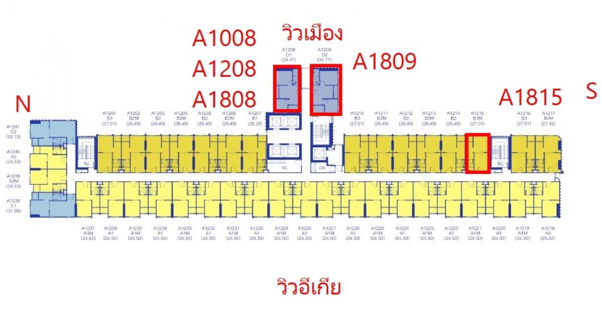 For SaleCondoNonthaburi, Bang Yai, Bangbuathong : Rare Item !! Beautiful room, beautiful view, only 2 rooms on the whole floor, the first day price is the cheapest, dont delay!!!!!!!! Selling down payment, 1 Bedplus room, pool view + garden view, corner room A1208 34.47 Sqm. Net 2.59MbA1008 34.47 Sqm. Ne