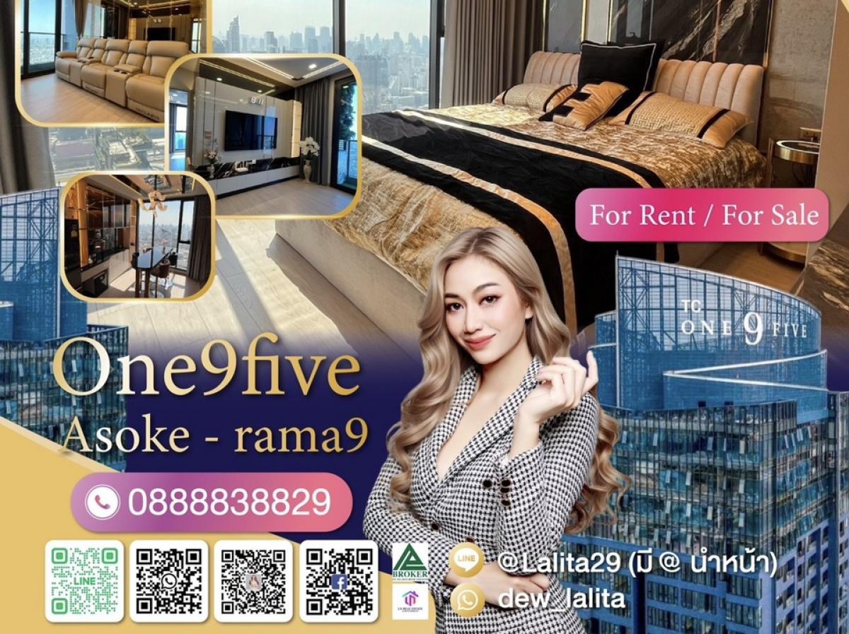 For RentCondoRama9, Petchburi, RCA : 🔥For Rent/Sale 🔥🌻One 9 Five🌻 🏠💕泰国房地产 转卖/出租/买房 (150,000 THB)🌻🌻🌻welcome co 🌻🌻🌻For Rent 🌟 曼谷公寓出租 🌟 A56🟥🟩🟧🟨🟥🟪🟩🟧🟨🟪🟩🟥🟨🟧🟩✅ 3 bed 3 bath 🛁 ready to move in✅ Rent 150,000฿ ✅ Sale 35M (FQ quota) ✅ Size 94 sq.m 🏠 Digital lock door✅ Built-in the whole room, very beau