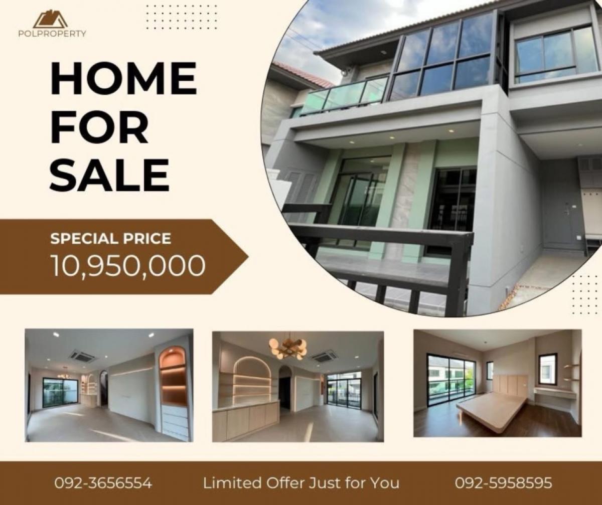 For SaleHouseRama5, Ratchapruek, Bangkruai : For sale 2-storey single house, Bangkok Boulevard Rama 5, near Nakhon In Road and Denla International School  Area 50.3 sq.w. Usable area 213 sq.m. 4 bedrooms (with downstairs bedroom) 3 bathrooms 2 parking spaces With b