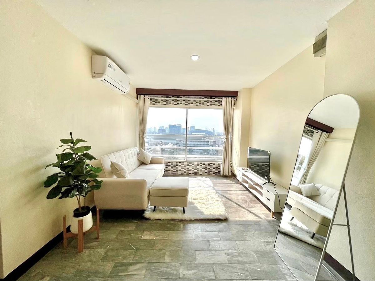 For RentCondoRamkhamhaeng, Hua Mak : Condo for rent, 2 bedrooms, Baan Sukhothai Ramkhamhaeng, ready to move in, near MRT Bang Kapi 📲O97-2161939