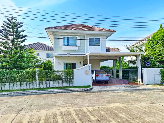 For RentHouseNawamin, Ramindra : RIS School Romklao Rd.6 Luxury mansion MRT Min Buri 1.8 km. Fully FUr 2-storey house KhlongSongTonNu