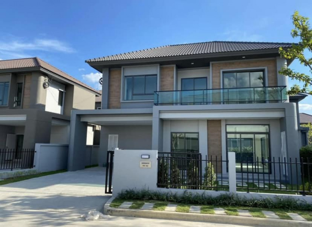 For RentHouseMin Buri, Romklao : For rent: Single house, Venue Rama 9, 220 sq m, 60 sq wa, beautifully decorated, fully furnished