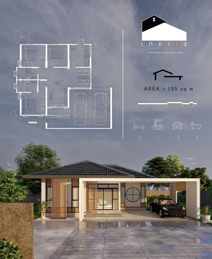 For SaleHouseChiang Mai : Single house for sale, 135 sq m, near Central Chiang Mai