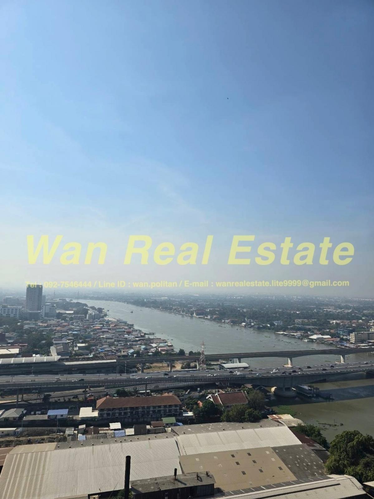 For SaleCondoRattanathibet, Sanambinna : For sale: River view room, The Politan Rive, 30th floor, size 31 sq m., fully furnished, ready to move in